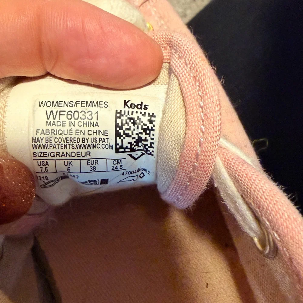 Keds Pink Canvas Platform Sneakers with White Laces - Picture 3 of 3